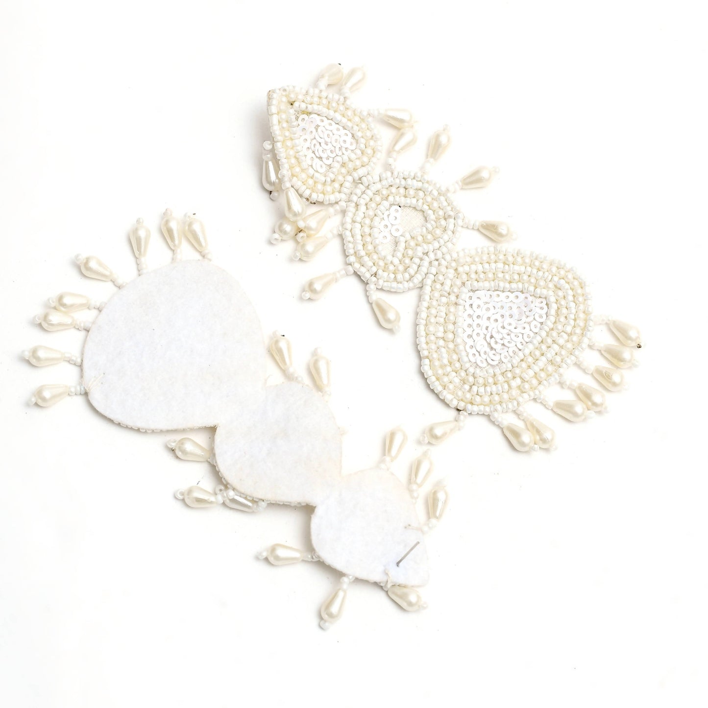 Mominos Fashion Johar Kamal Handicraft Off White Pearls Earrings - Swadesiicart