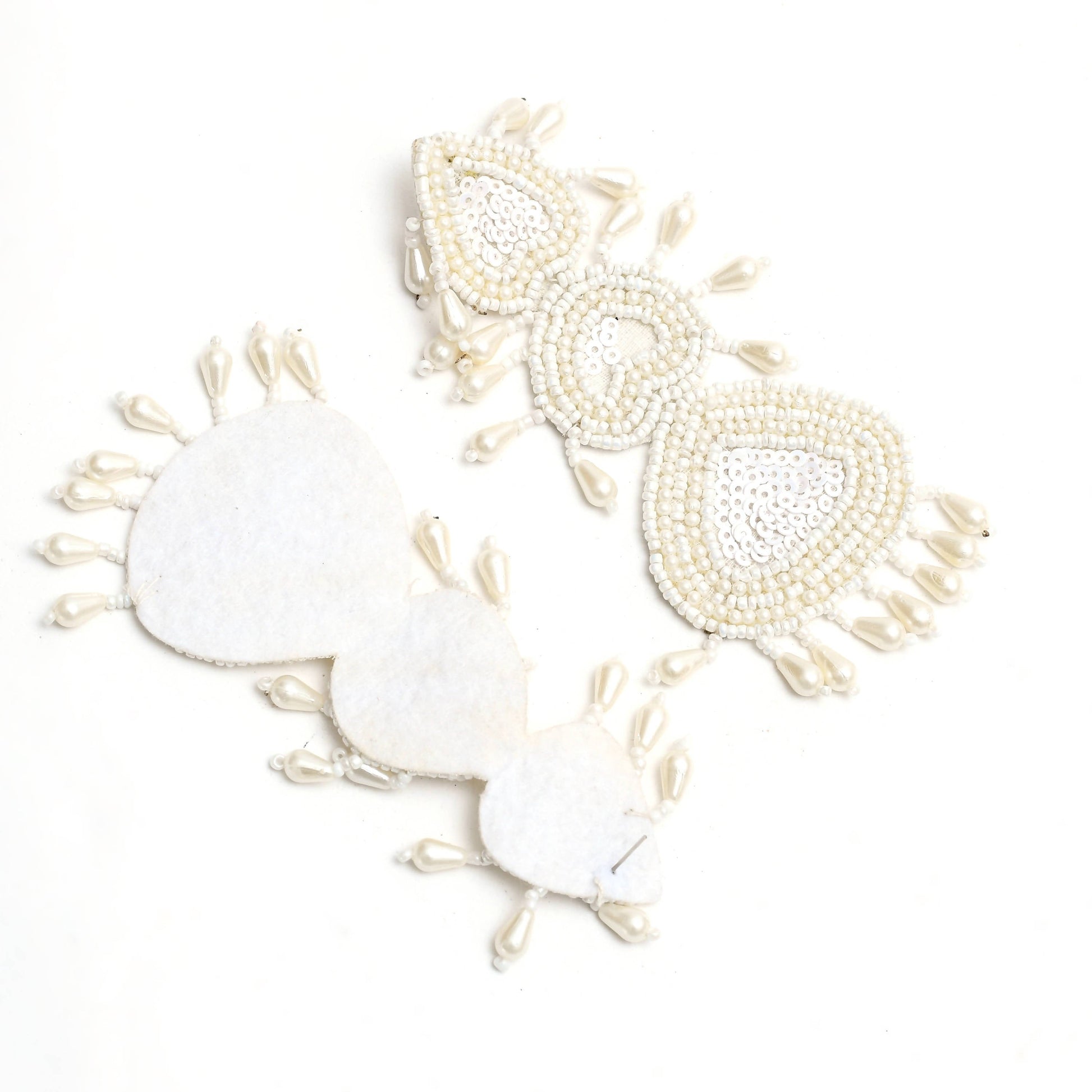 Mominos Fashion Johar Kamal Handicraft Off White Pearls Earrings - Swadesiicart
