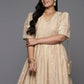 Ahalyaa Women's Traditional wear Ethnic Dress - Tan | Swadesiicart