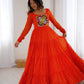 Lorenvalley Fashion Women Pure Soft Faux Georgette Leheriya Print Anarkali Gown - Swadesiicart