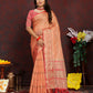 Lorenvalley Fashion Orange Soft Katan Silk Woven Design Zari Weaving Pallu Saree - Swadesiicart