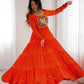 Lorenvalley Fashion Women Pure Soft Faux Georgette Leheriya Print Anarkali Gown - Swadesiicart