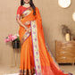 Lorenvalley Fashion Orange Soft Paithani Silk Woven Design Rich Meenakari Zari Weaving Pallu Saree - Swadesiicart