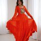 Lorenvalley Fashion Women Pure Soft Faux Georgette Leheriya Print Anarkali Gown - Swadesiicart
