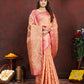 Lorenvalley Fashion Orange Soft Katan Silk Woven Design Rich Zari Weaving Pallu Saree - Swadesiicart