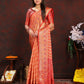 Lorenvalley Fashion Orange Organza Silk Woven Design with Rich Meenakari Weaving Pallu Saree - Swadesiicart