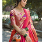 Lorenvalley Orange Jacquard Silk Paithani Weaving Zari Lehenga Choli with Dupatta | Swadesiicart