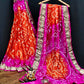 Lorenvalley Premium Pure Bandhej Tapeta Soft light weight silk saree with zari weaving Border - Multicolor - Swadesiicart