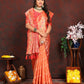 Lorenvalley Fashion Orange Organza Silk Woven Design with Rich Meenakari Weaving Pallu Saree - Swadesiicart