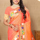 Lorenvalley Fashion Orange Soft Paithani Silk Woven Design Rich Zari Meenakari Weaving Saree - Swadesiicart