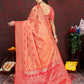 Lorenvalley Fashion Orange Organza Silk Woven Design with Rich Meenakari Weaving Pallu Saree - Swadesiicart