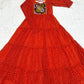 Lorenvalley Fashion Women Pure Soft Faux Georgette Leheriya Print Anarkali Gown - Swadesiicart