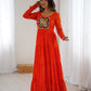 Lorenvalley Fashion Women Pure Soft Faux Georgette Leheriya Print Anarkali Gown - Swadesiicart