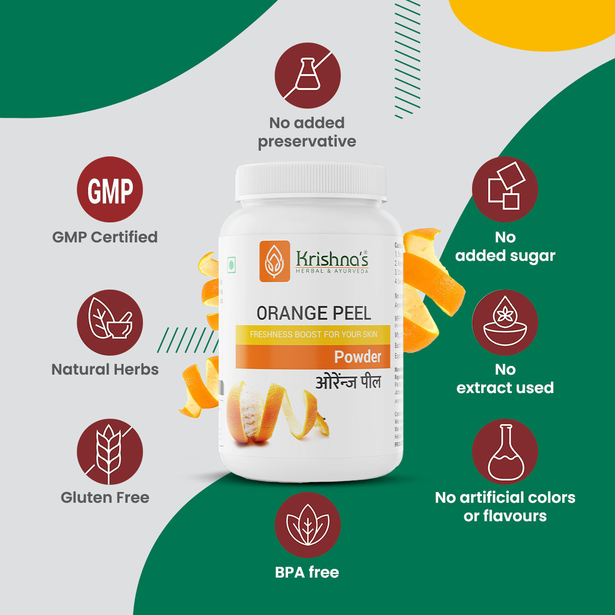Krishna'S Herbal & Ayurveda Orange Peel Powder | Swadesiicart