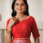 Shree Shyam Fashion Linen Cotton Red & White Saree