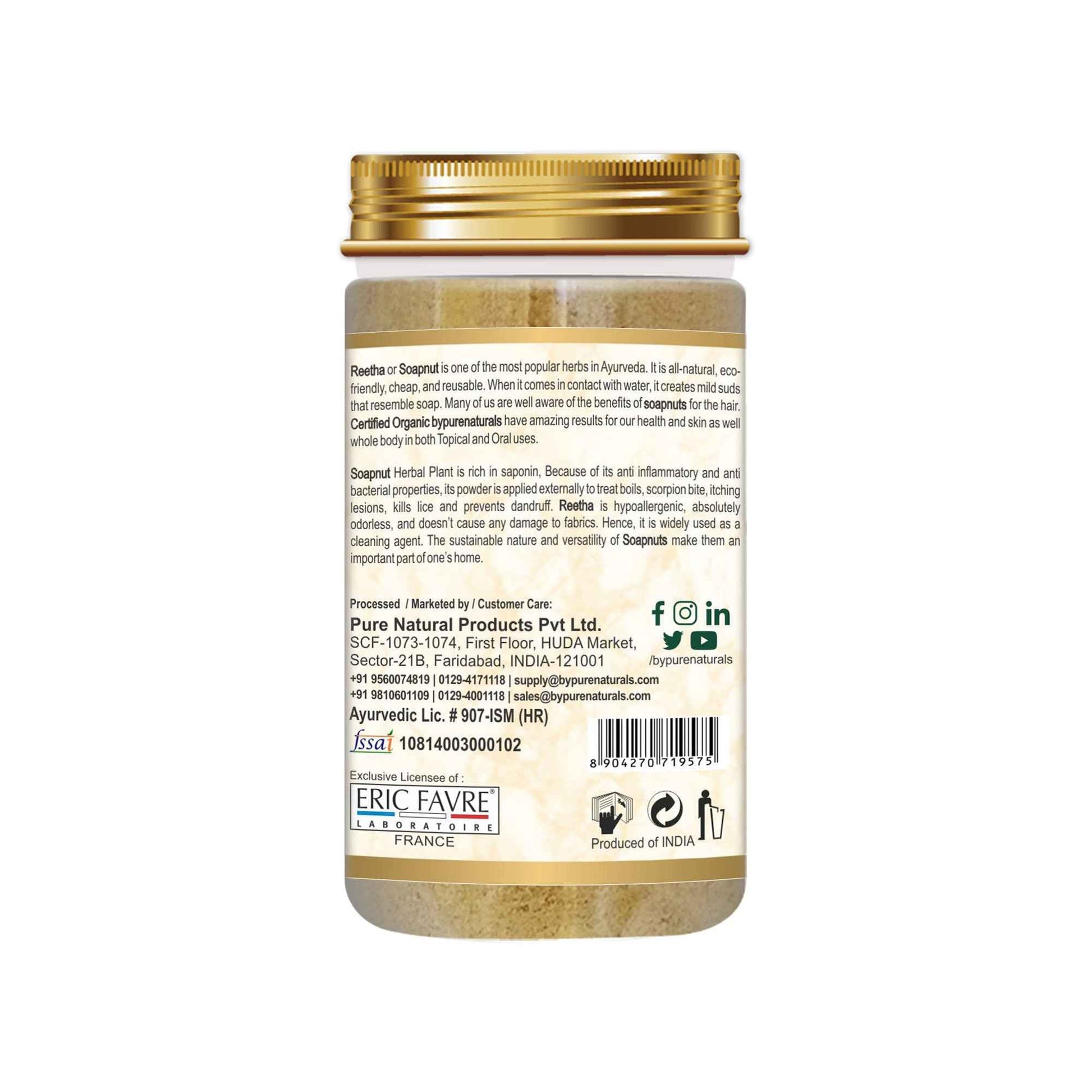 byPureNaturals Organic Reetha Powder