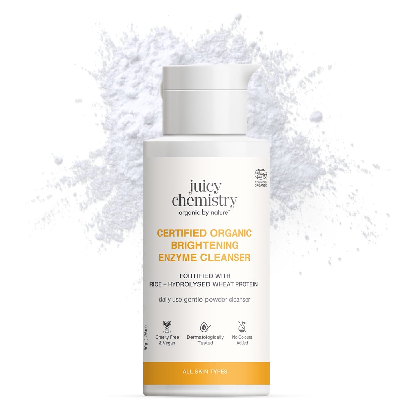 Certified Organic Brightening Enzyme Cleanser Fortified with Rice + Hydrolysed Wheat Protein