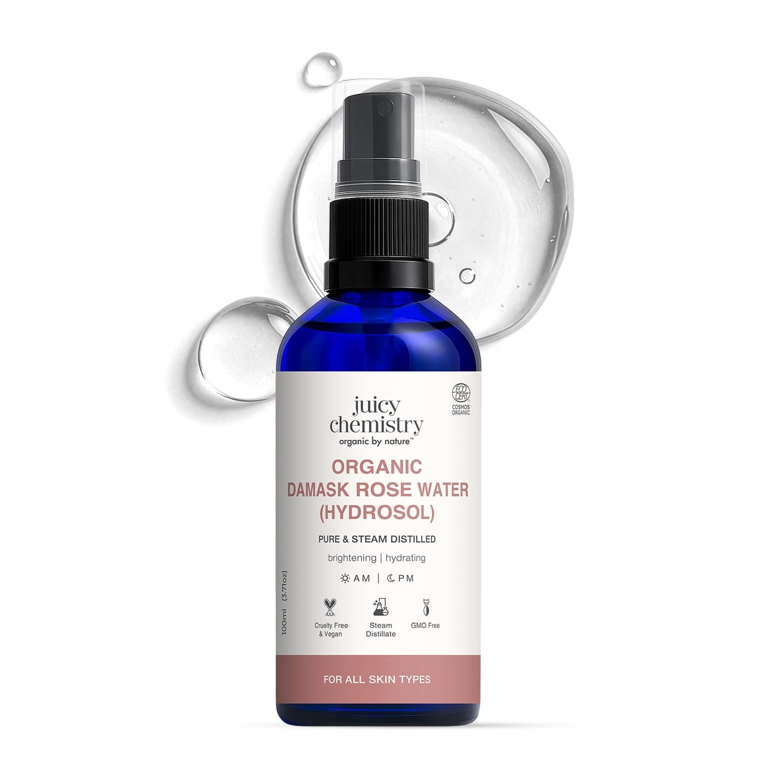 Organic Damask Rose Water (Hydrosol)