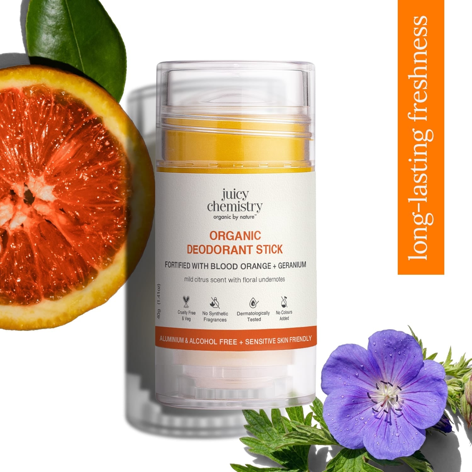 Organic Deodorant Fortified with Blood Orange + Geranium