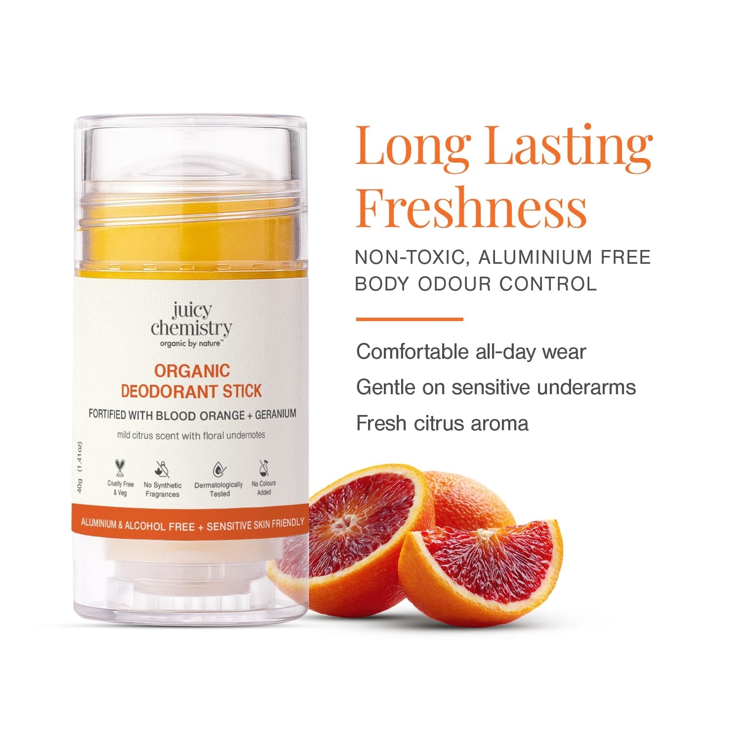 Organic Deodorant Fortified with Blood Orange + Geranium