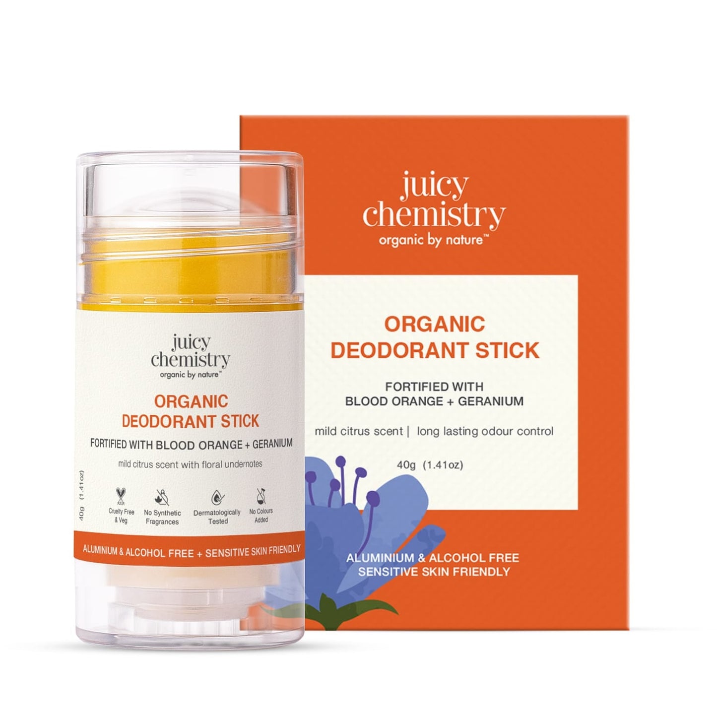 Organic Deodorant Fortified with Blood Orange + Geranium