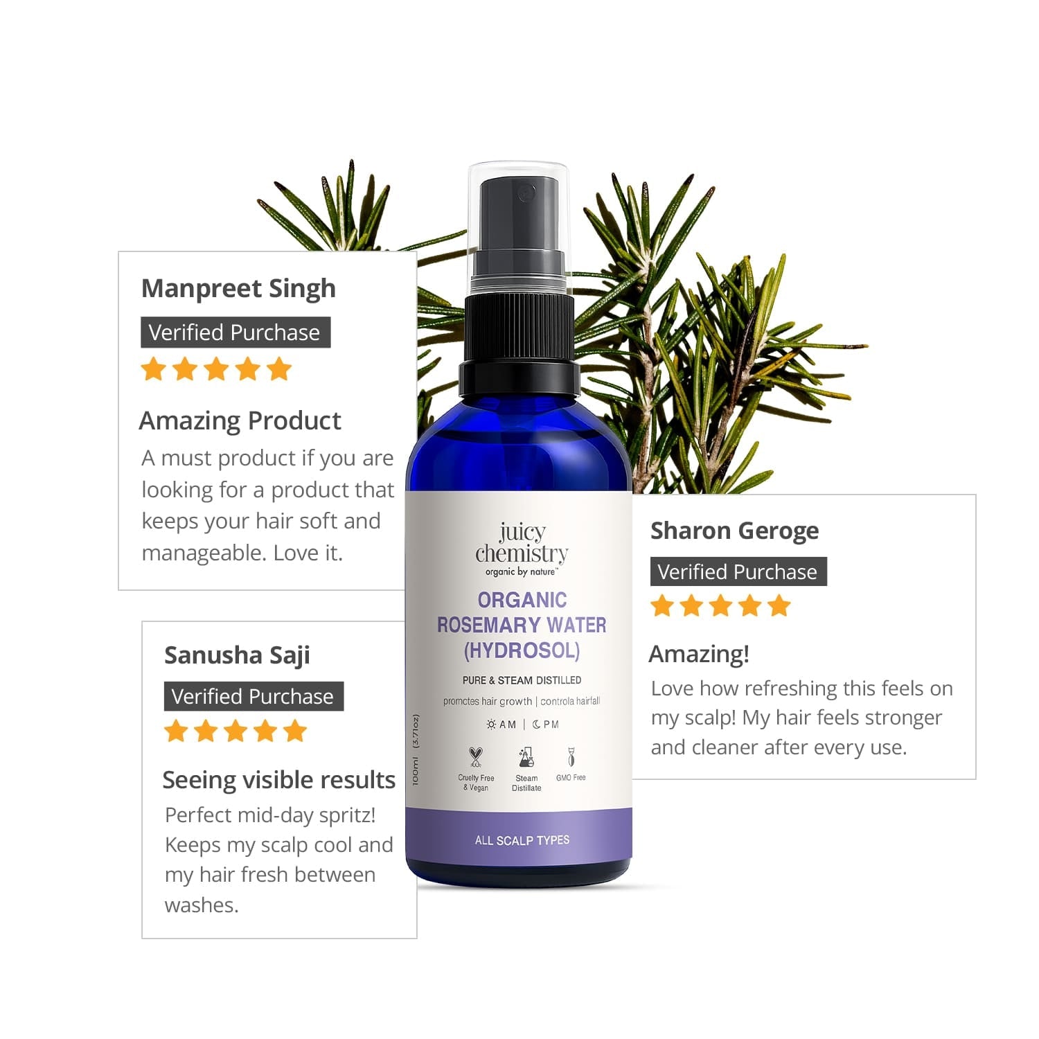 Organic Rosemary Water (Hydrosol)