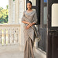 Vishnu Weaves Women's Chiku Handloom Raw Silk Saree with Blouse - Swadesiicart
