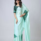 Vastranavya Electric Blue Mandalaa Print Freehand Ready to Wear Saree | Swadesiicart