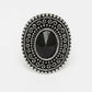 NVR Women's Black Silver-Toned German Silver Adjustable Finger Ring | Swadesiicart