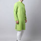 Even Apparels Green Pure Cotton Men's Kurta With Side Placket (SLD1193) | Swadesiicart