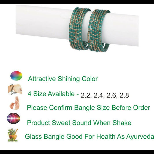 Afast Bridal Wedding & Party Fashionable Colorful Glass Bangle/Kada Set, Pack Of 12 - Redium - Swadesiicart