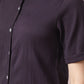 Myshka Women's Violet Solid Shirt Collar Party Shirt With Shorts Co-ord set - Swadesiicart