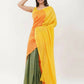 Exclusive Collection Beautiful Khadi Cotton Yellow Orange Green Handloom Saree - Swadesiicart