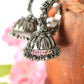 Mominos Fashion Johar Kamal Oxidised Black-Plated With Ghungroo Jhumkas - Swadesiicart