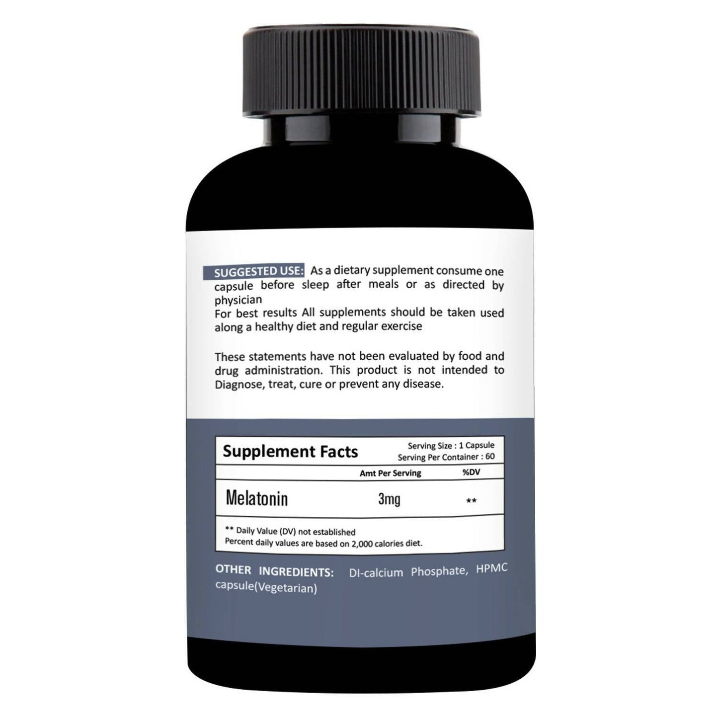 Nutracology Melatonin 3 mg Sleep Aid and Stress Relax Sleeping Aid Capsules - Swadesiicart