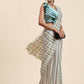 Sky Blue Pure Georgette Sequence work Ready to wear Saree with stitched Blouse - Satiksha | Swadesiicart