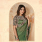 Green Banarasi Crush Silk Thread, Sequence, Cord Embroidered with Stone & Mirror Work Saree - Mohmanthan Dakshika | Swadesiicart