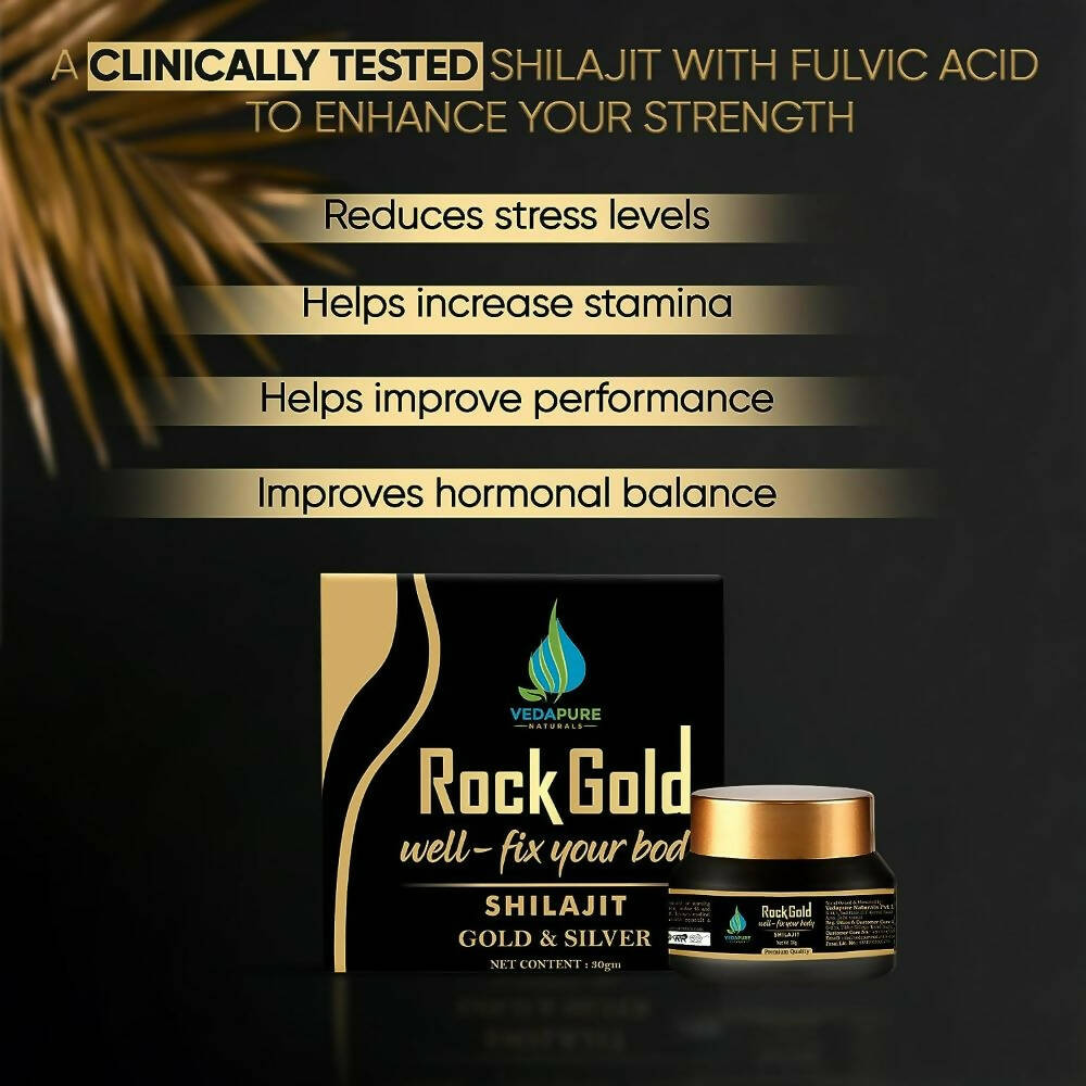 Vedapure Rockgold Well Fix Your Body Gold & Silver Sj Resin - Swadesiicart