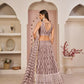 Aastha Fashion Onion Pink Butterfly Net White Cotton Thread Work, Zari Work And Sandwich Sequence Work Embroidery Wedding Wear Lehenga Choli