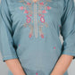 Ethnic Festive Wear Chanderi Viscose Sky Stitched Suit With Dupatta - Tanisha | Swadesiicart