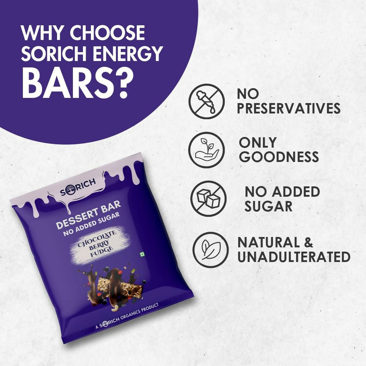 Sorich Organics Dessert Protein Mini Bars Chocolate Berry Fudge | Swadesiicart
