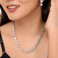 VOJ Silver Plated AD Studded Choker Jewellery Set | Swadesiicart