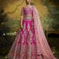 House of Panchhi Pink Pure Silk Moti & Zarkan heavy embroidery Lehenga choli & Dupatta | Swadesiicart