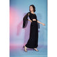 Black Georgette Sequence With Thread Designer Co-Ord Set - Flory - Swadesiicart