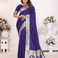Anaita Purple Banarasi Silk With Beautiful Gala Weaving Saree With Blouse | Swadesiicart