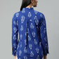 Ahalyaa Women Royal Blue Crepe Printed Tunic | Swadesiicart