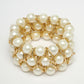 NVR Women White Beaded Elasticated Bracelet - Swadesiicart