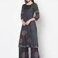 Aniyah Rayon Dark Grey Color Block Print Straight Kurta (AN-203K) - Swadesiicart