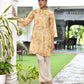 Vaasva Women's Lemon Yellow Organza Digital Printed Cord Set - Swadesiicart