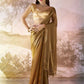 Brown Burberry Organza Solid Fancy Designer Saree - Nafisa